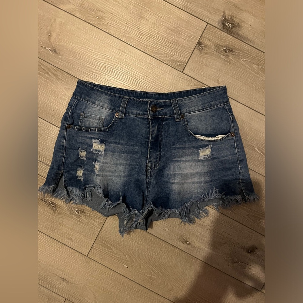 Denim Frayed Hem Distressed Women's Cutoffs